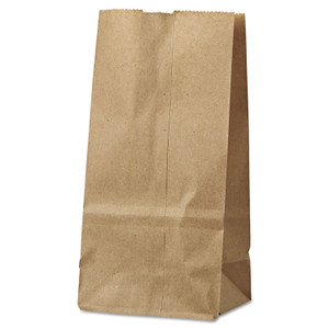 General Grocery Paper Bags, 30 lb Capacity, #2, 4.31" x 2.44" x 7.88", Kraft, 500 Bags (BAGGK2500) View Product Image