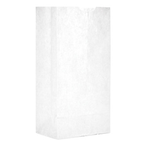 General Grocery Paper Bags, 30 lb Capacity, #4, 5" x 3.33" x 9.75", White, 500 Bags (BAGGW4500) View Product Image