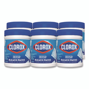 Clorox Zero Splash Bleach Packs, Regular, 12 Packs/Canister, 6 Canisters/Carton View Product Image