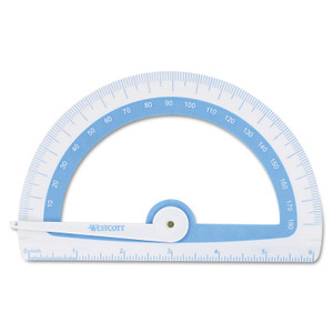 Westcott Soft Touch School Protractor with Antimicrobial Product Protection, Plastic, 6" Ruler Edge, Assorted Colors View Product Image