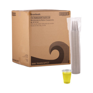 Boardwalk Translucent Plastic Cold Cups, 7 oz, 100/Sleeve, 25 Sleeves/Carton View Product Image
