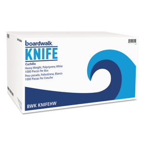 Boardwalk Heavyweight Polystyrene Cutlery, Knife, White, 1000/Carton (BWKKNIFEHW) View Product Image