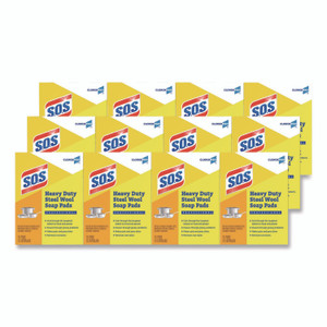 S.O.S. Steel Wool Soap Pads, 2.4 x 3, Steel, 15 Pads/Box, 12 Boxes/Carton View Product Image