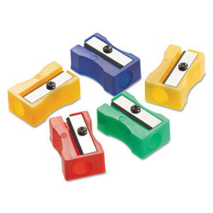 Westcott One-Hole Manual Pencil Sharpeners, 4 x 2 x 1, Assorted Colors, 24/Pack (ACM15993) View Product Image