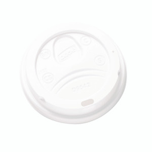 Dixie Dome Drink-Thru Lids, Fits 10 oz to 20 oz Dixie Hot Cups, Plastic, White, 100/Pack View Product Image