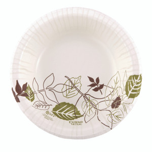 Dixie Pathways with Soak Proof Shield Heavyweight Paper Bowls, WiseSize, 12 oz, Green/Burgundy, 125/Pack, 4 Packs/Carton View Product Image