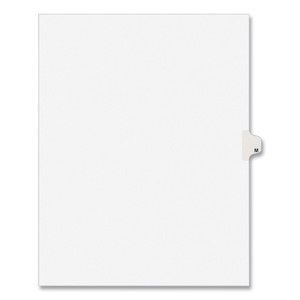 Avery Preprinted Legal Exhibit Side Tab Index Dividers, Avery Style, 26-Tab, M, 11 x 8.5, White, 25/Pack, (1413) View Product Image