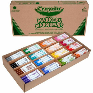 Crayola 16-Color Marker Classpack - Broad Conical Marker Point - Assorted Ink - Water Based Product Image 