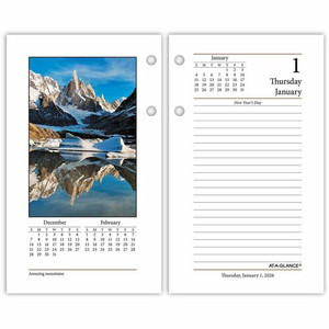 At-A-Glance Photographic Loose-Leaf Desk Calendar Refill - Standard - Julian Dates - Daily - 12 Month - January 2026 to December 2026 Product Image 