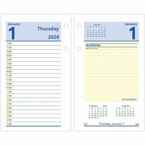 At-A-Glance QuickNotes Loose-Leaf Desk Calendar Refill - Standard - Julian Dates - Daily - 12 Month - January 2026 to December 2026 Product Image 