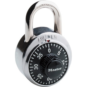 Master Lock Combination Lock - 3 Digit - 0.28" Shackle Diameter - Cut Resistant, Rust Resistant - Steel Product Image 