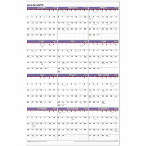 At-A-Glance Recycled Yearly Wall Calendar 24" x 36" English - Extra Large - Julian Dates - Yearly - 12 Month - January 2026 to December 2026 Product Image 