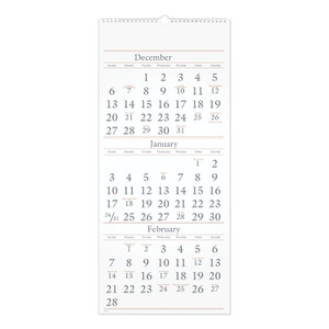 At-A-Glance 3-Month Wall Calendar - Large - Monthly - 15 Month - December 2025 to February 2027 - 3 Month Single Page Layout (AAGSW11528) Product Image 