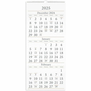 At-A-Glance 3-Month Wall Calendar - Large - Monthly - 15 Month - December 2025 to February 2027 - 3 Month Single Page Layout Product Image 