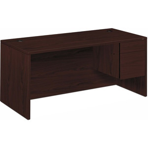 HON 10500 H10583R Pedestal Desk - 29.5" Height x 66" Width x 30" Depth - 2 x Box, File Drawer(s)Right Side - Flat Edge Product Image 
