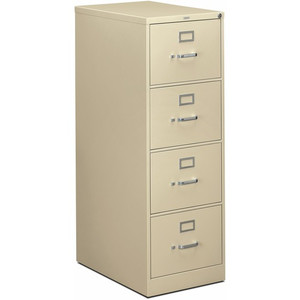 HON 310 H314C File Cabinet - 52" Height x 18.3" Width x 26.5" Depth - 4 - Finish: Putty - Lockable, Durable, Label Holder - For File, Office, File Folder, Desk Product Image 