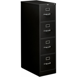 HON 310 H314 File Cabinet - 52" Height x 15" Width x 26.5" Depth - 4 - Finish: Black Product Image 