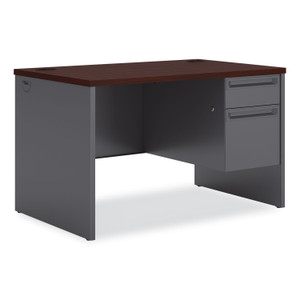 HON 38000 H38251 Pedestal Desk - 29.5" Height x 48" Width x 30" Depth - 2 x Box, File Drawer(s)Right Side - Waterfall Edge - Finish: Charcoal (HON38251NS) Product Image 
