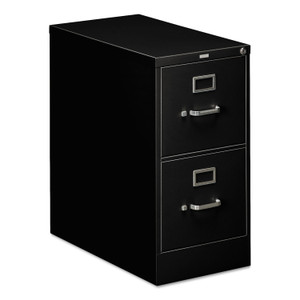 HON 310 H312 File Cabinet - 29" Height x 15" Width x 26.5" Depth - 2 - Finish: Black - Lockable, Durable, Label Holder - For File, File Folder, Desk (HON312PP) Product Image 