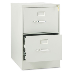 HON 310 H312C File Cabinet - 29" Height x 18.3" Width x 26.5" Depth - 2 - Finish: Light Gray - Lockable, Durable, Label Holder - For File, Office, File Folder, Desk (HON312CPQ) Product Image 
