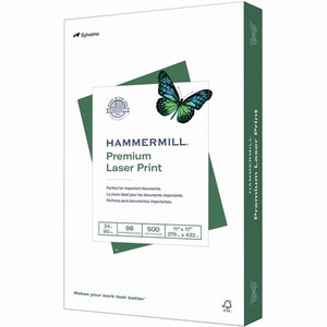 Hammermill Premium Laser Print Paper - White - 98 Brightness - Ledger/Tabloid - 11" x 17" - 24 lb Basis Weight Product Image 