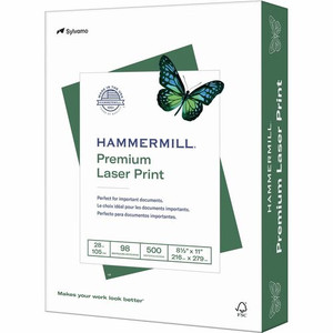Hammermill Premium Laser Print Paper - White - 98 Brightness - Letter - 8 1/2" x 11" - 28 lb Basis Weight Product Image 