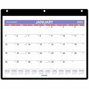 At-A-Glance Monthly Desk Wall Calendar with Jacket, Small, 11" x 8" - Small - Julian Dates - Monthly - 12 Month - January 2026 to December 2026 Product Image 