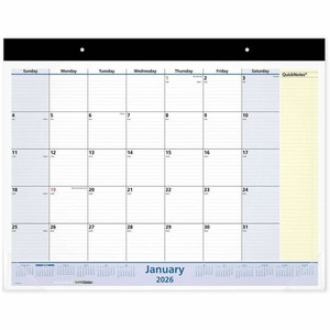 At-A-Glance QuickNotes Monthly Desk Pad Calendar, Standard - Standard - Julian Dates - Monthly - 13 Month - January 2026 to January 2027 Product Image 