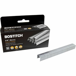 Bostitch B8 PowerCrown 3/8" Staples - 3/8" Leg - 1/2" Crown - Holds 45 Sheet(s) - Chisel Point - Silver Product Image 