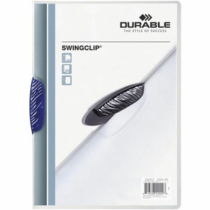 SWINGCLIP Letter Report Cover - 8 1/2" x 11" - 30 Sheets Capacity - Polypropylene - Dark Blue - Wear Resistant Product Image 