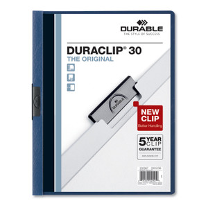 DURABLE DURACLIP Letter Report Cover - 8 1/2" x 11" - 30 Sheets Capacity - Vinyl, Steel (DBL220307) Product Image 