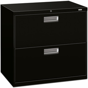 HON Brigade 600 H672 Lateral File - 28.4" Height x 30" Width x 18" Depth - 2 - Finish: Black Product Image 
