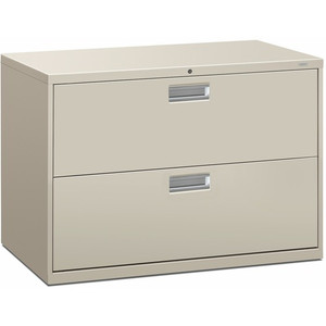 HON Brigade 600 H692 Lateral File - 28.4" Height x 42" Width x 18" Depth - 2 - Finish: Light Gray Product Image 