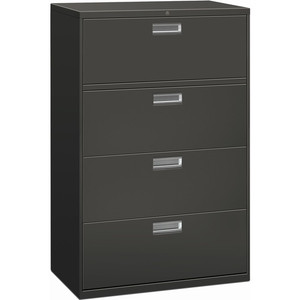 HON Brigade 600 H684 Lateral File - 53.3" Height x 36" Width x 18" Depth - 4 - Finish: Charcoal Product Image 