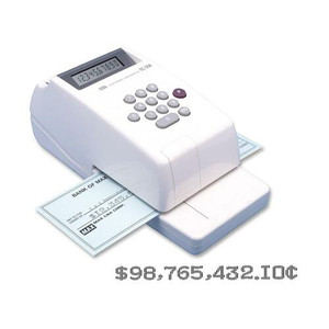 MAX 10-digit Print Electronic Check Writer - 1.87" Print Area - Personal, Business Check Product Image 