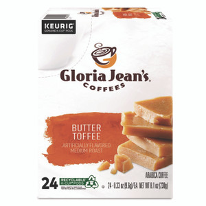 Gloria Jean's K-Cup, Pod Butter Toffee, Keurig Single-Serve K-Cup Pods, Medium Roast Coffee, 24 Count - Compatible with Keurig Brewer - Regular - Medium - K-Cup, Pod - Butter (DIE60051012) Product Image 