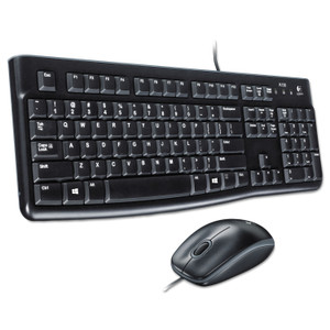 Logitech MK120 Desktop Corded Combo Set - USB Cable Keyboard - 104 Key - USB Cable Mouse - Optical - 1000 dpi (LOG920002565) Product Image 