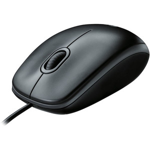 Logitech B100 Optical USB Mouse - Optical - Cable - Black - USB - 800 dpi Product Image 