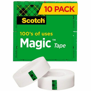 Scotch 3/4"W Magic Tape - 27.78 yd Length x 0.75" Width - 1" Core - Matte - Clear - Split Resistant, Tear Resistant - (MMM810P10K) Product Image 