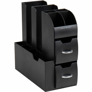 Mind Reader EMS Mind Compact All In One Coffee Pod Caddy - 16 x Coffee/Tea Pod - 2 Drawer(s) - 12" Height x 6.50" Width x 11.75" Depth - Compact - Black Product Image 
