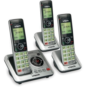 VTech CS6629-3 DECT 6.0 Cordless Phone - 1 x Phone Line - 3 x Handset - Speakerphone - Answering Machine - Hearing Aid Compatible Product Image 