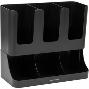 Mind Reader 6-compartment Condiment Organizer - 6 Compartment(s) - 15" Height x 11.50" Width x 6.50" Length - Black - Plastic Product Image 
