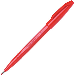 Pentel Fiber-tipped Sign Pens - Bold Pen Point - Red Ink - Water Based - Fiber Tip Product Image 