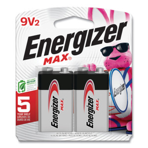 Energizer 9-Volt MAX Alkaline Batteries - For Multipurpose - 9V - 595 mAh - 9 V DC (EVE522BP2) Product Image 