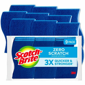 Scotch-Brite Non-Scratch Scrub Sponges - 0.8" Height x 4.3" Width x 2.8" Depth - 9 / Pack - Cellulose Product Image 
