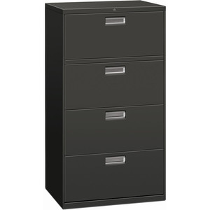 HON Brigade 600 H674 Lateral File - 53.3" Height x 30" Width x 18" Depth - 4 - Finish: Charcoal Product Image 