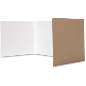 Flipside 12 x 48 Tri-fold Study Carrel - 48" Width x 12" Height48" Length - Corrugated - White (FLP6000524) Product Image 