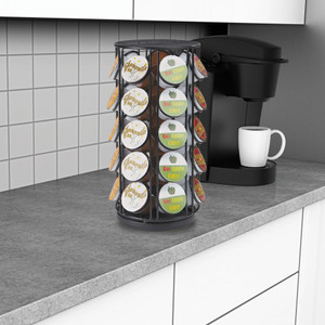 Mind Reader 35-pod Coffee Carousel - 35 x Coffee Pod - 12.25" Height x 6.10" Width x 6.10" Length - Black (EMSMETCAR35BLK) Product Image 