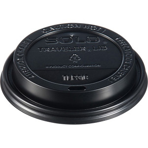 Solo Traveler Dome Hot Cup Lids - Dome - Plastic - Black - 100/Bag Product Image 