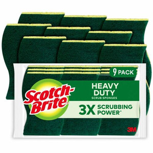 Scotch-Brite Heavy-Duty Scrub Sponges - 2.8" Height x 4.5" Width - 9 / Pack Product Image 